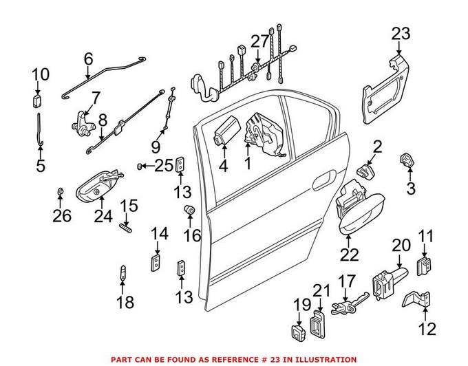 BMW Exterior Door Handle Base = Rear Driver Side 51228245345